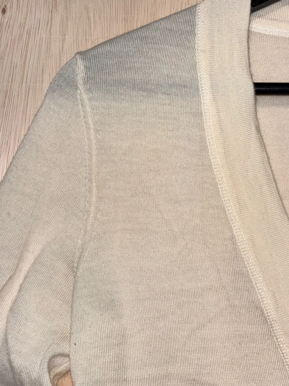 Tory Burch Ivory V-Neck Logo Button Cardigan
